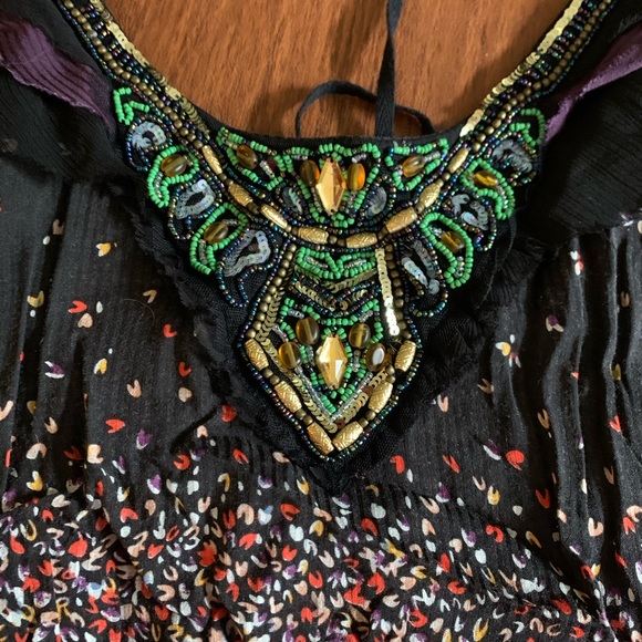 Free People Vintage Boho Top W Sequins and Jewels - Picture 2 of 8